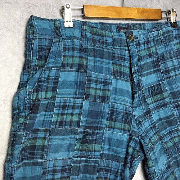 Gap Khakis Mens Quilted Patchwork Shorts size 38 Blue Flat Front Cotton Pockets - Picture 4 of 10